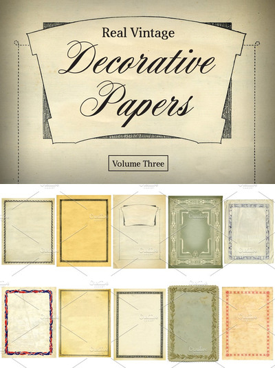 经典装饰纸张背景纹理 Real Vintage Decorative Papers Vol 3