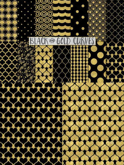 黑色和金色的背景 Black and Gold Foil Backgrounds