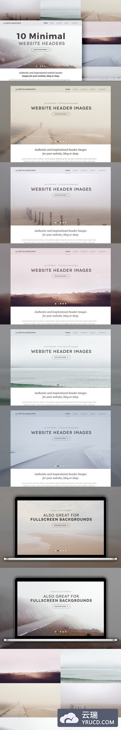 10张极简主义网站标题照片 10 Website Header Photos (MINIMAL 1)