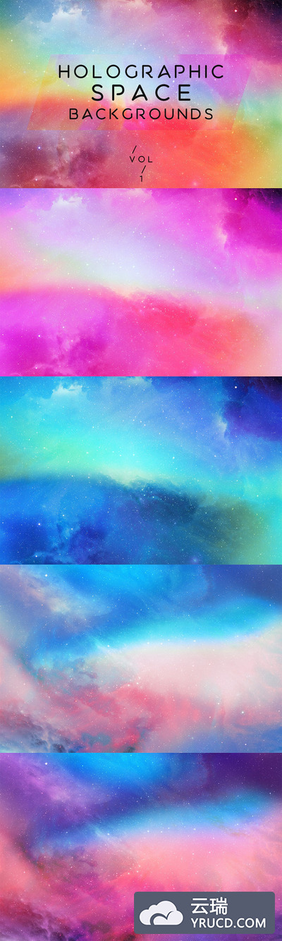 背景纹理 | 10张丰富多彩全息空间宇宙银河图片VOL.1