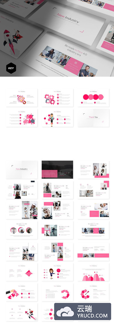 新兴行业时尚ppt 模板简约ppt模板工作汇报ppt模板下载[Key,PPTX]