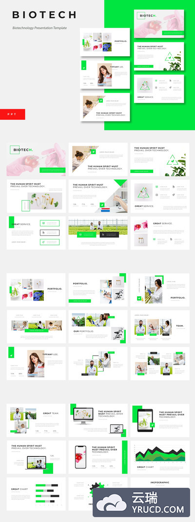 PPT | 夏季清爽清新原谅绿科研研究植物幻灯片