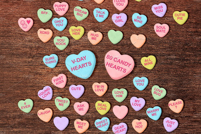 爱心糖果剪贴画 Conversation Hearts Candy Clipart