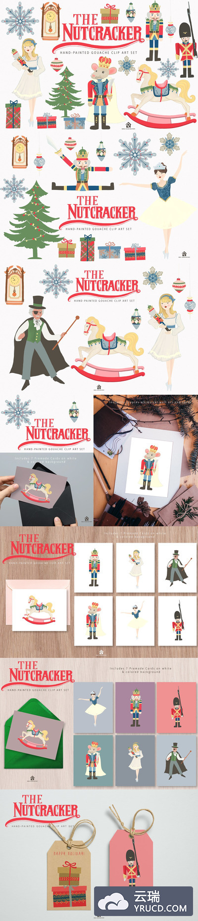卡通胡桃夹子剪贴画集 The Nutcracker Ballet Clip Art Set