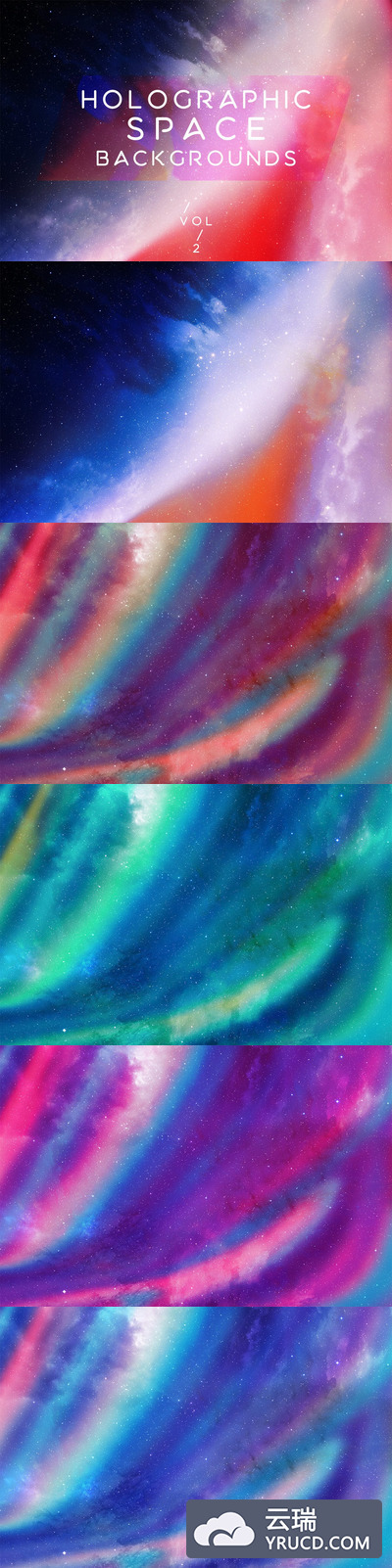 背景纹理 | 10张丰富多彩全息空间宇宙银河图片VOL.2