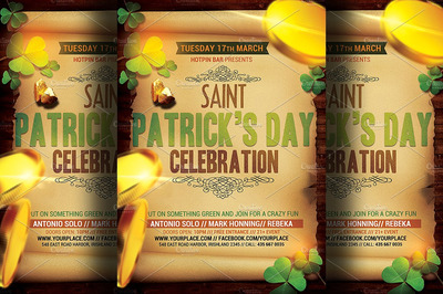 圣帕特里克派对海报制作模板 Saint Patrick's Party Flyer