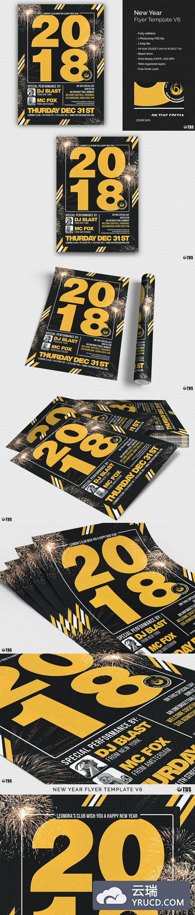 新年海报模板 New Year Flyer PSD V6