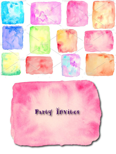 水彩方形背景纹理 Watercolor Square, Rectangle Shape