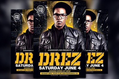 DJ海报制作下载模板 Hip Hop Rap and DJ Flyer Template