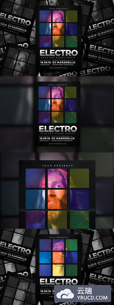 电子音乐海报模板 Electro Drumpad Flyer