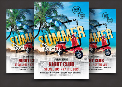 夏天海报制作模板 Summer Party Flyer