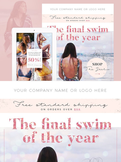 时尚电子邮件模板 Boho Email Template PSD - Swim