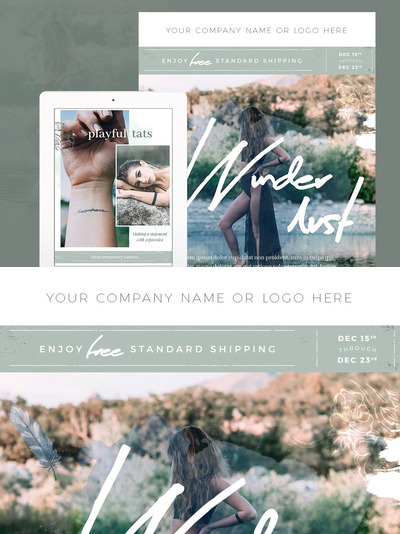 电子邮件网站模板 Boho Email Template PSD - Wanderlust
