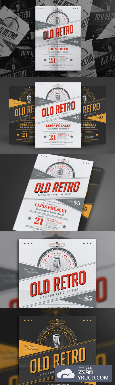 经典怀旧宣传单设计模板 OLD Vintage Indie Flyer