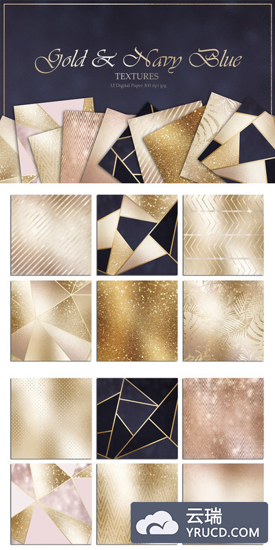 高贵金青铜玫瑰色和海军蓝背景纹理Gold Bronze Rose and Navy Textures