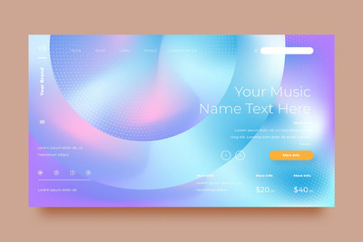 时尚高端简约抽象绚丽渐变色彩banner插画着陆页海报设计模板-39