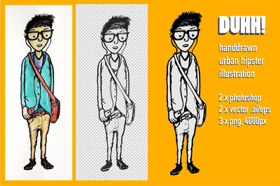 上班族城市插画 Hipster