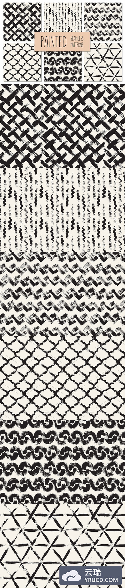 彩绘无缝图案集2 Painted Seamless Patterns Set 2