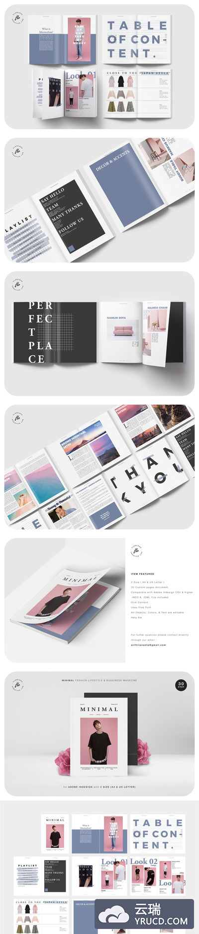 简约时尚&商业摄影杂志画册设计模板
