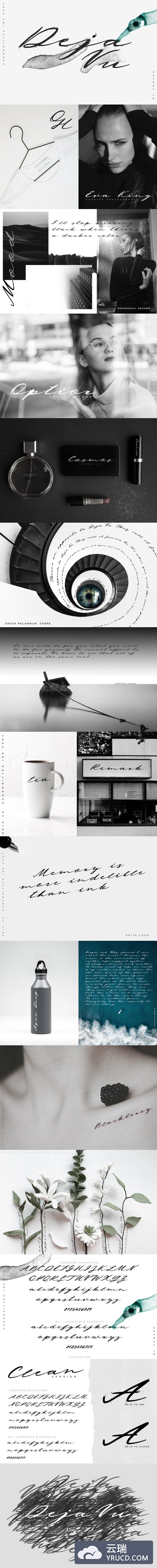 免费：浑然天成的手写墨水水墨风英文字体下载