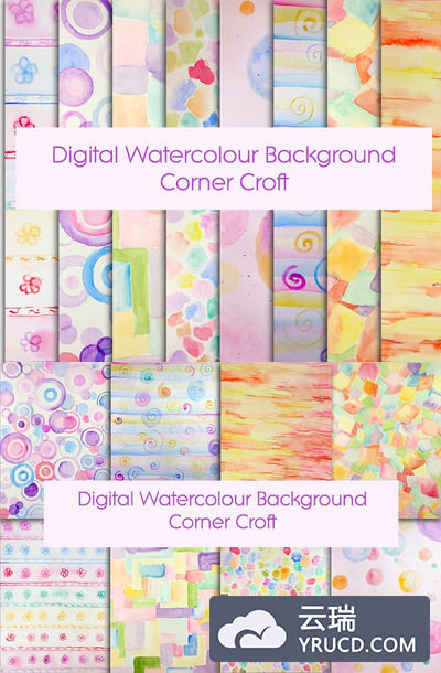 手绘水彩图案 Hand Painted Watercolor Pattern