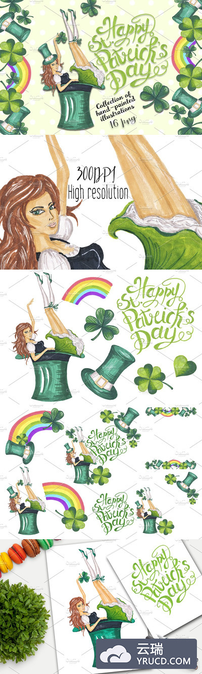 圣帕特里克节卡通logo设计 Happy St.Patrick's Day Collection