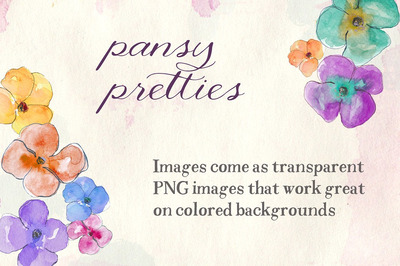 水彩紫罗兰logo设计 Watercolor Pansies