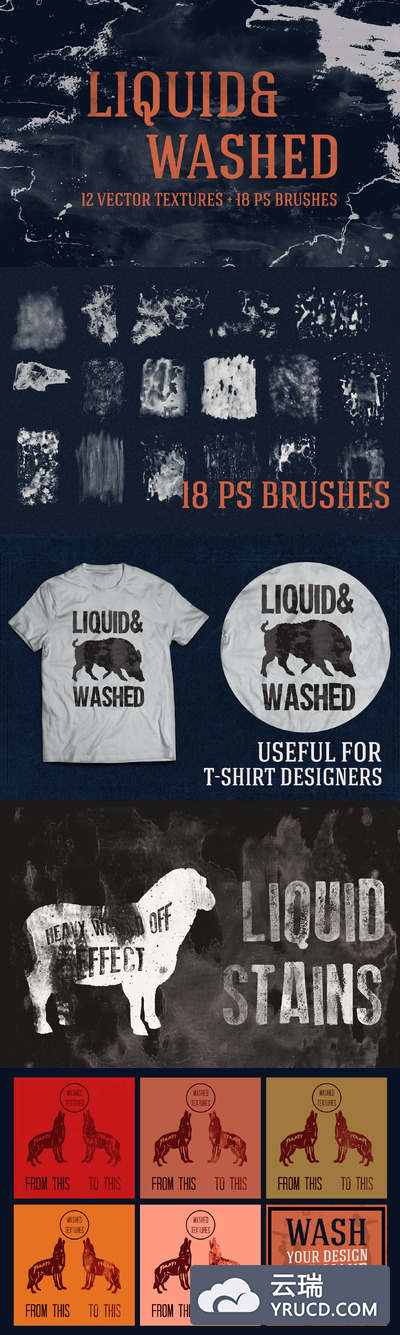 液体水洗纹理背景 Liquid and washed textures