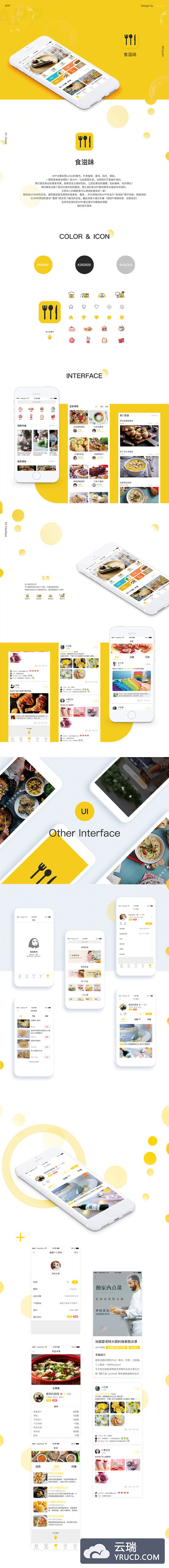 美食类APP UI＋ICON＋UI界面设计源文件＋展示模板源文件PSD