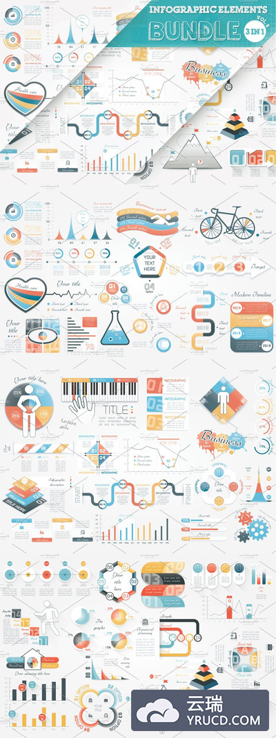 PPT素材信息图表统计图 Infographic Elements Bundle