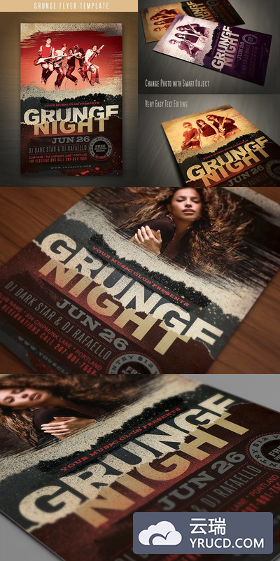 海报设计图片模板 Grunge Flyer Template