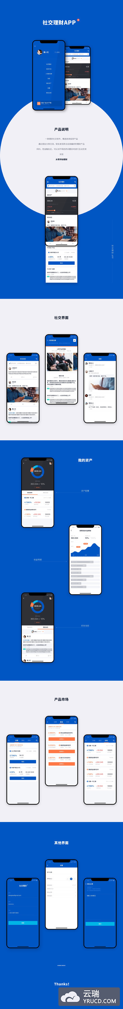 完美的社交理财APP UI KITS [Sketch,包含APP展示模板源文件]