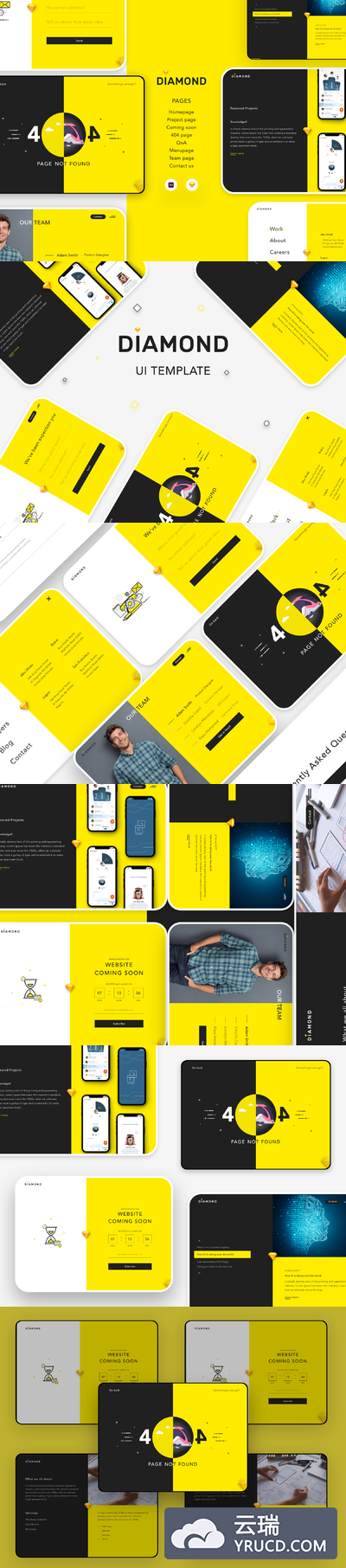 酷炫时尚的企业官网网站界面ui设计ui下载[Sketch,XD]