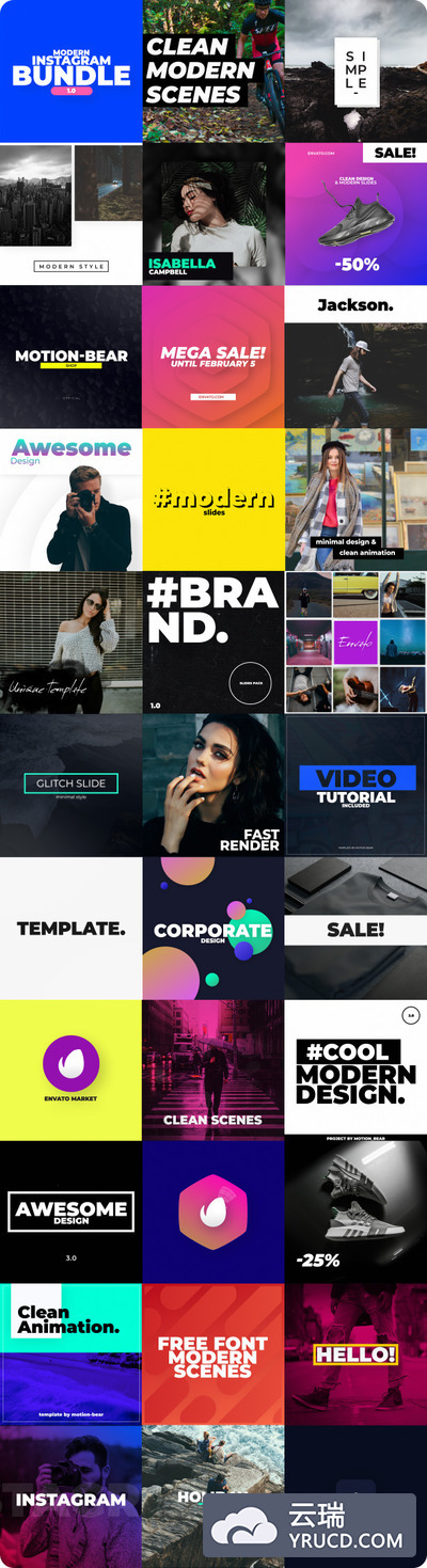 时尚Instagram社交媒体广告推广ae模板下载