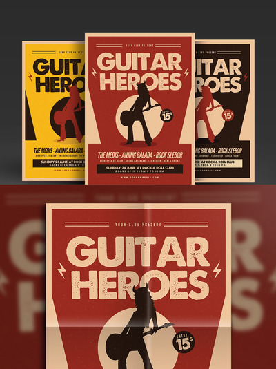 吉他英雄海报图片 Guitar Heroes Flyer