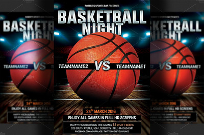 篮球宣传单制作模板 Basketball Flyer Template
