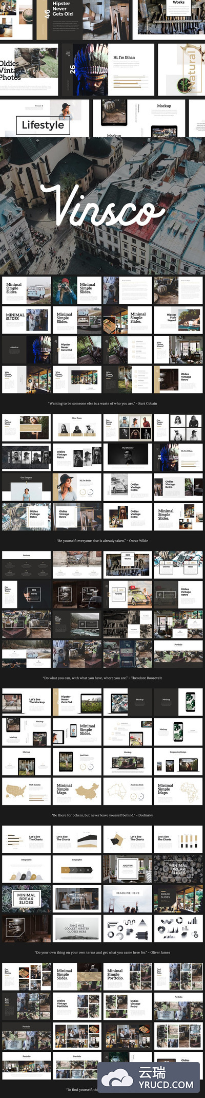 时尚简约ppt模板 VINSCO Lookbook Keynote Template