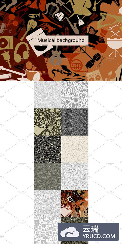 音乐元素图案背景纹理 Musical background
