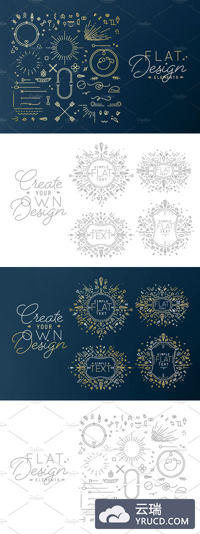 扁平化手绘设计元素 Flat Design Elements