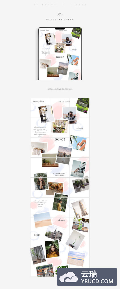 ins拼图模板 Pure Puzzle Instagram