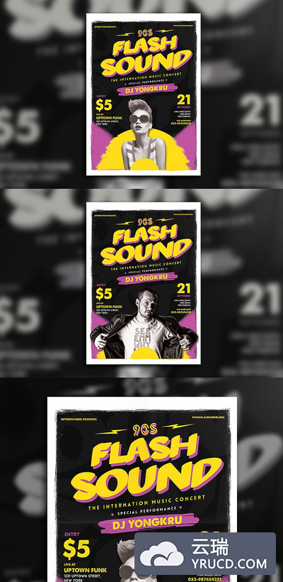 音乐会海报制作模板 Flash Sound Flyer