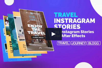 旅行生活Instagram社交媒体故事视频AE模板
