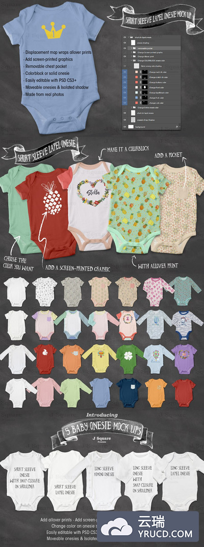 婴儿服饰样机模型 Apparel Mock Up- Baby Onesie Tester