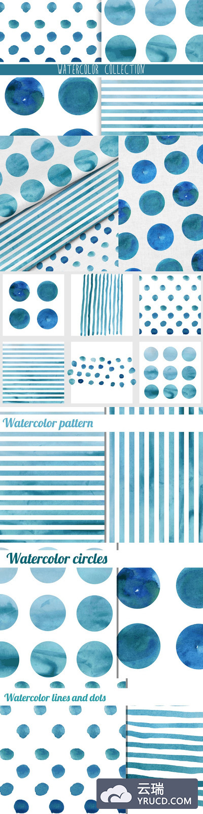 水彩点背景纹理 Watercolor Lines, Circles & Dots Pro