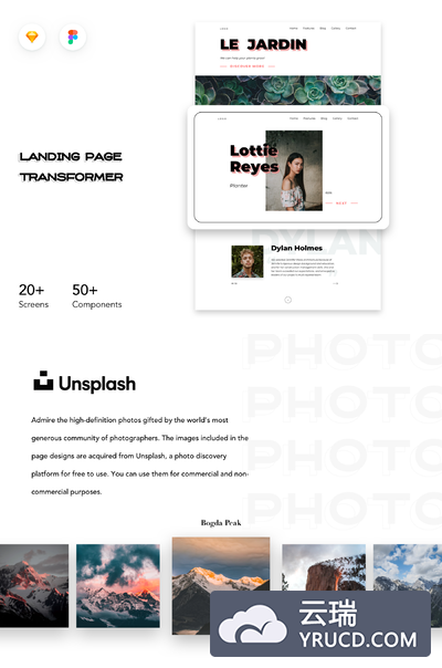 着陆页网站模板ui网页网站ui国外ui下载[Sketch,fig]