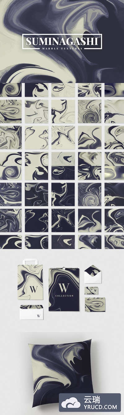 大理石材质背景纹理 Suminagashi Marble Textures