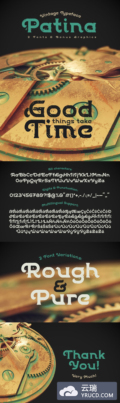 经典字体设计下载 Patina vintage typeface