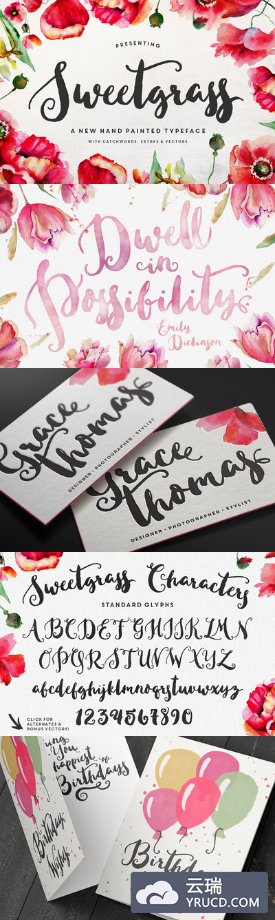 粗体手写字体下载 Sweetgrass Typeface