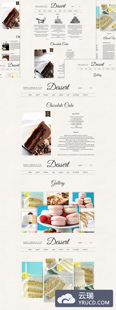 经典风格网站模板 Dessert Retro psd files website