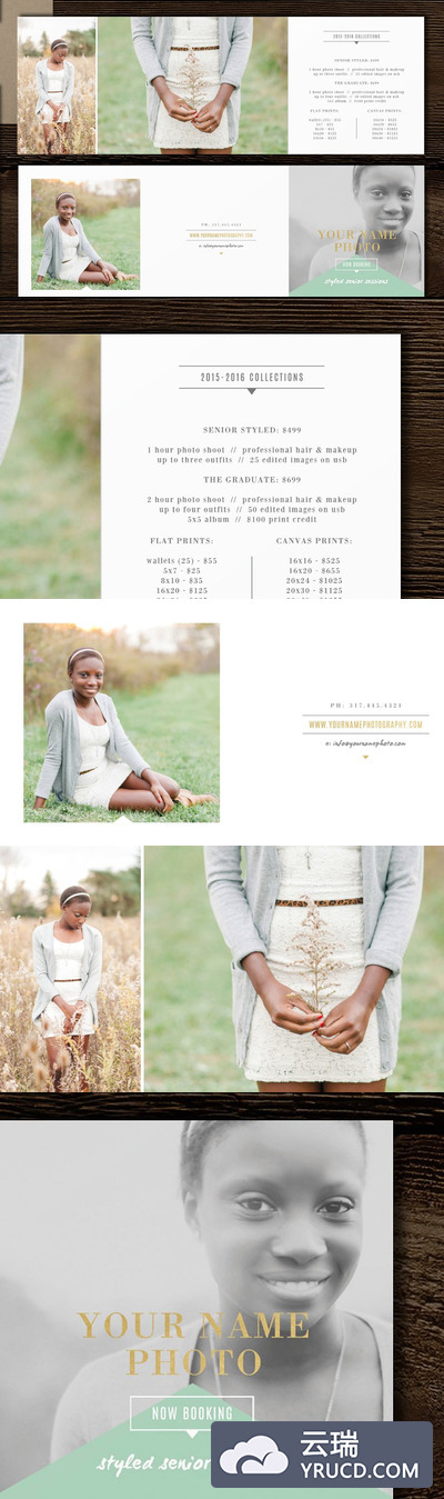 照片画册服务套餐模板 Senior Photographer Price List